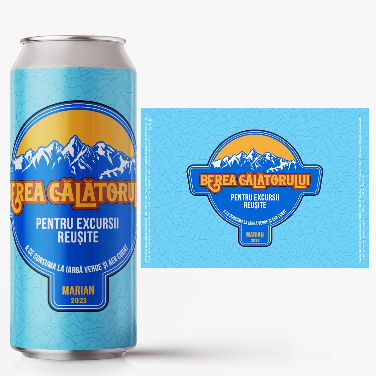Birra in lattina personalizzata con una scritta - La birra del viaggiatore