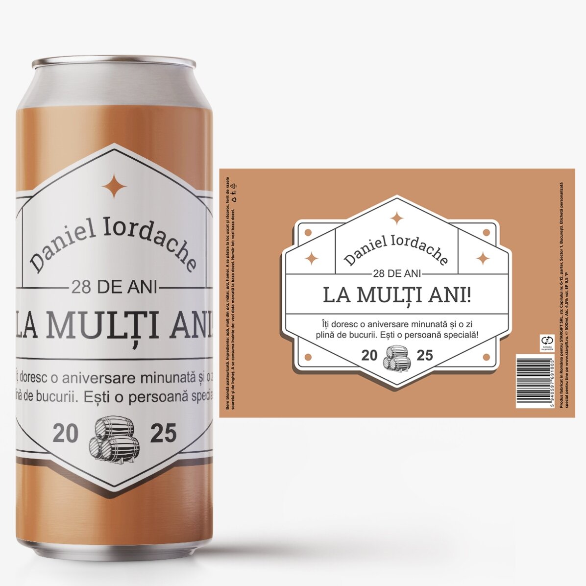 Birra in lattina personalizzata con testo - Classic beer