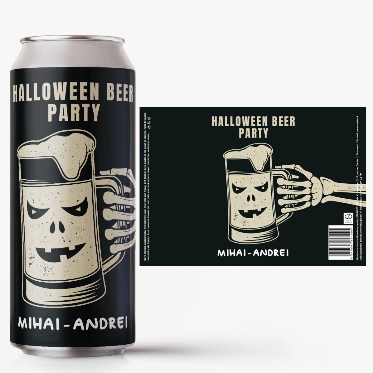 Birra in lattina personalizzata con scritta - Halloween Beer Party