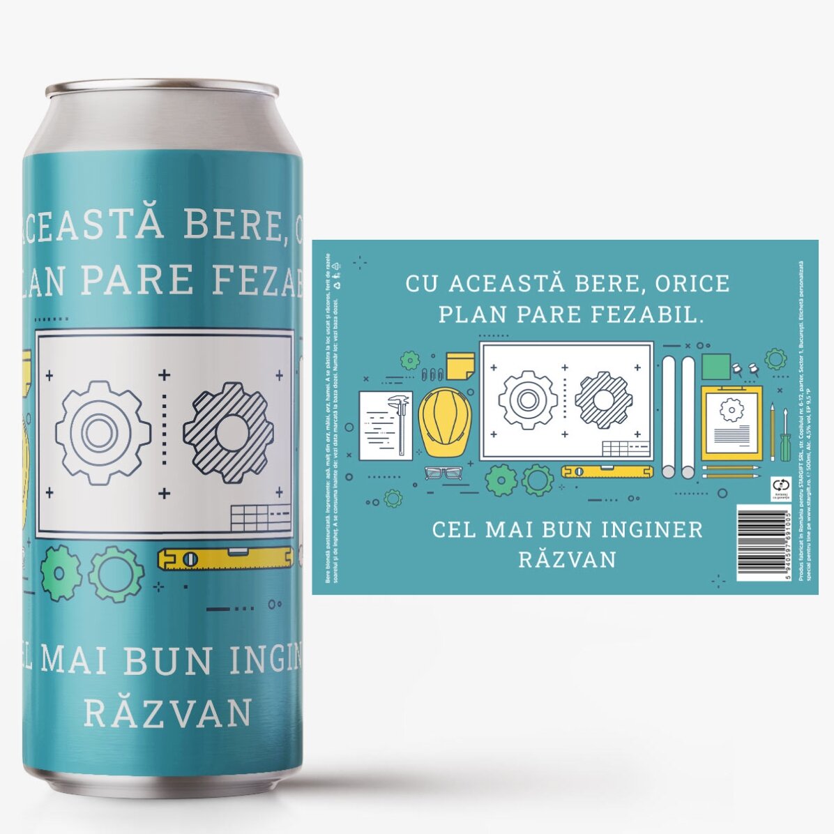 Birra in lattina personalizzata con scritta - Ingegnere