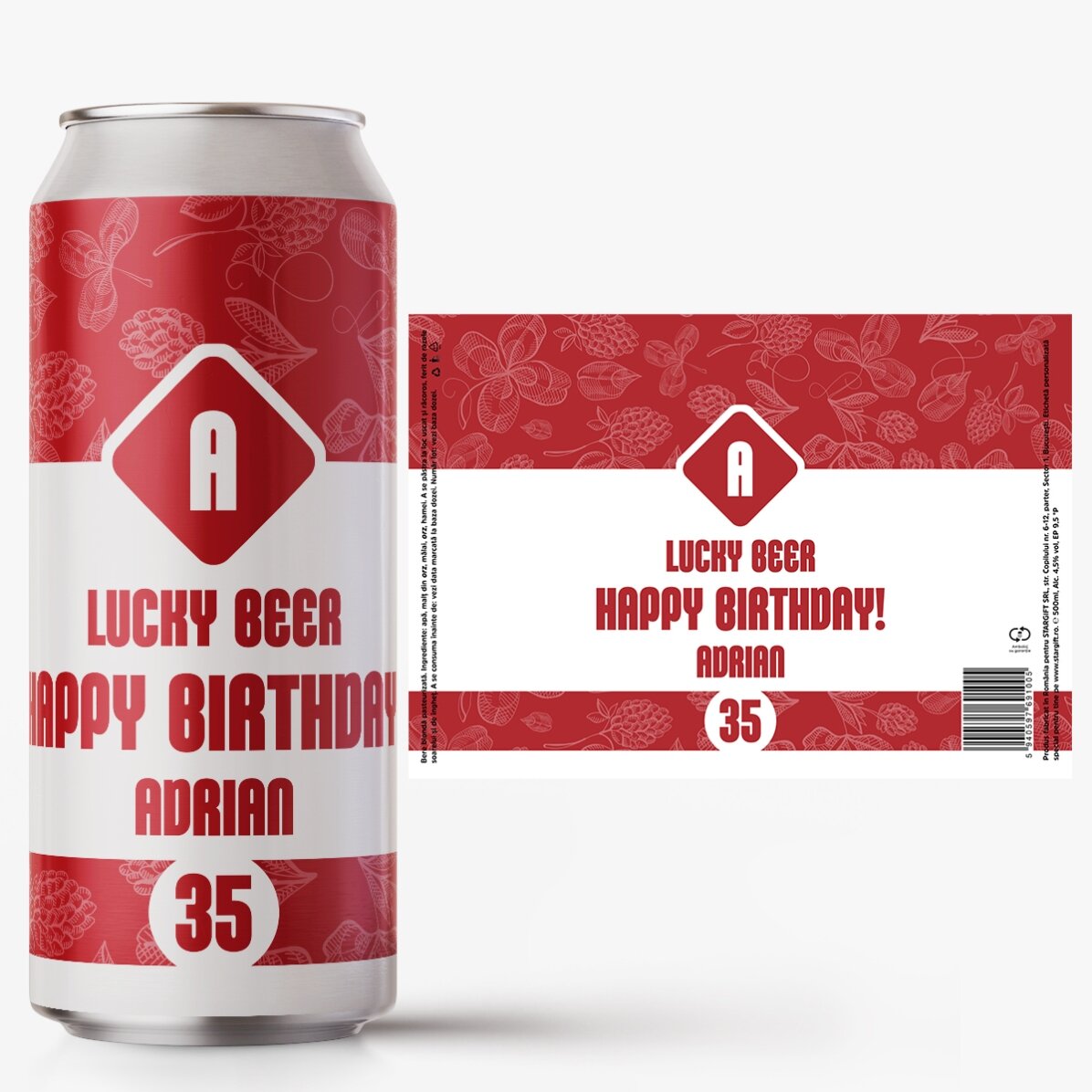 Birra in lattina personalizzata con testo - Lucky Beer