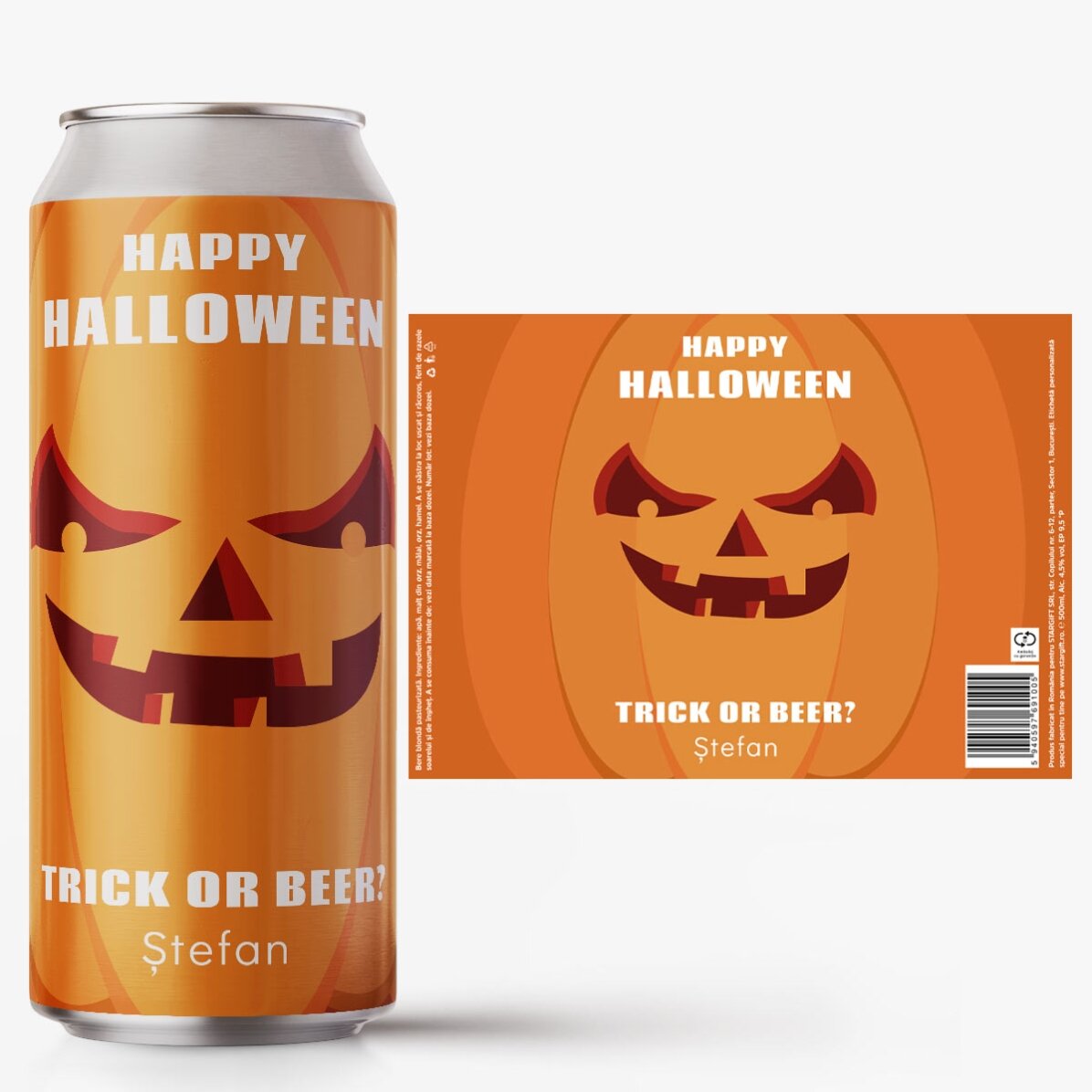 Birra in lattina personalizzata con scritta - Pumpkin