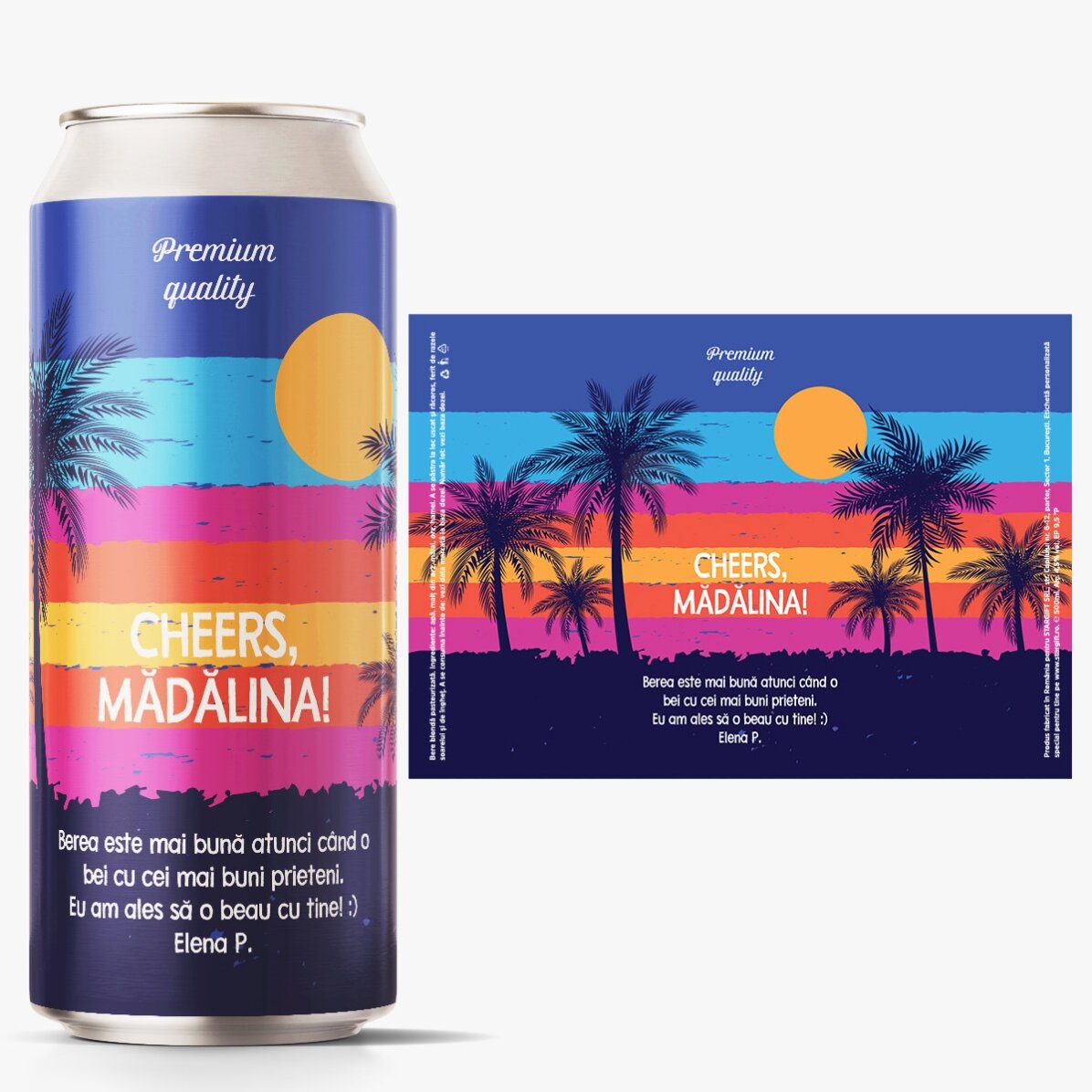 Birra in lattina personalizzata con scritta - summer vibes