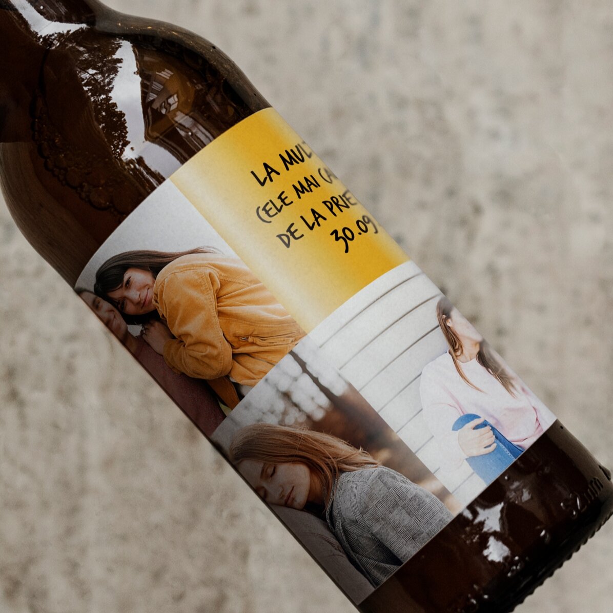Birra personalizzata con 3 foto e un testo