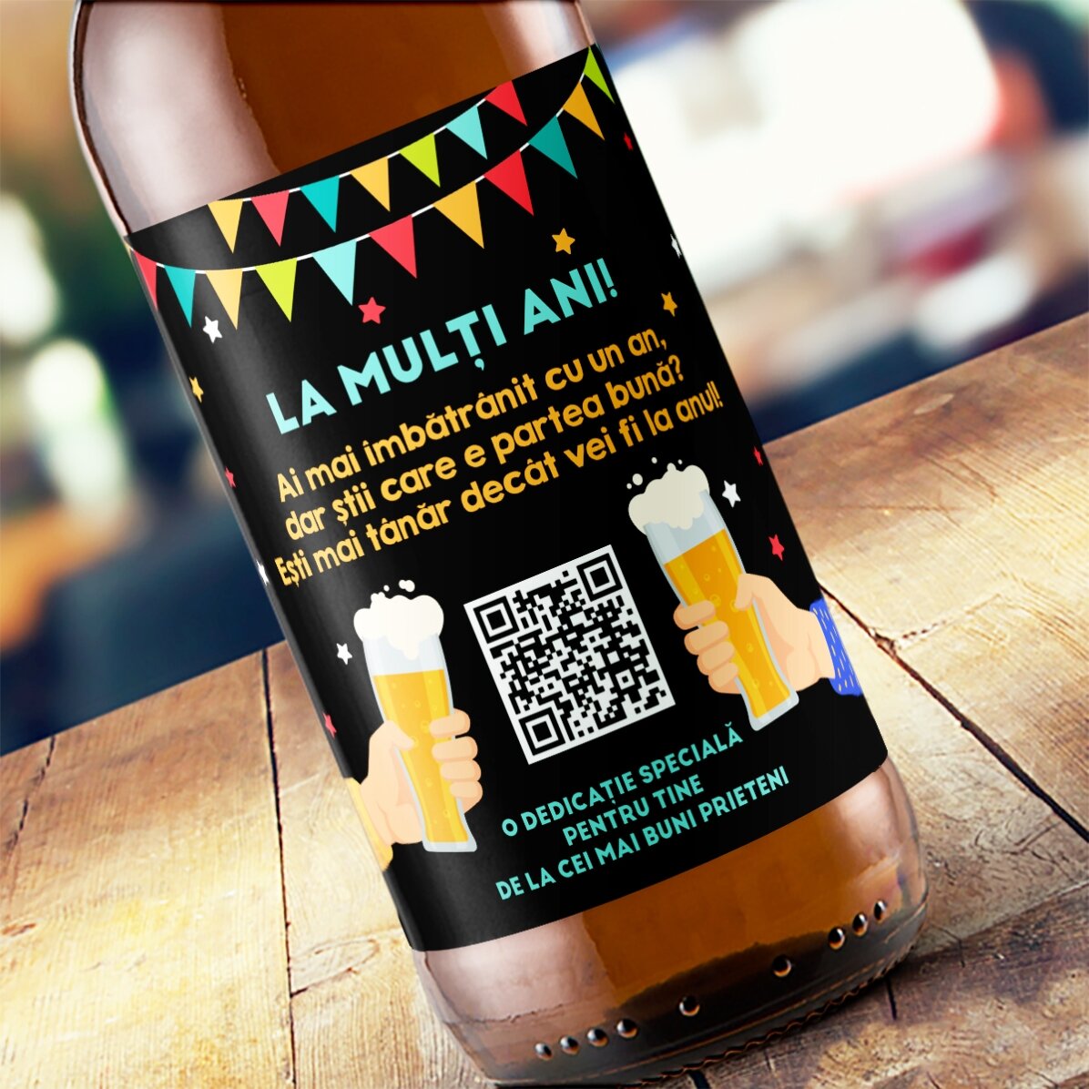 Birra personalizzata con codice QR e testo - Buon compleanno