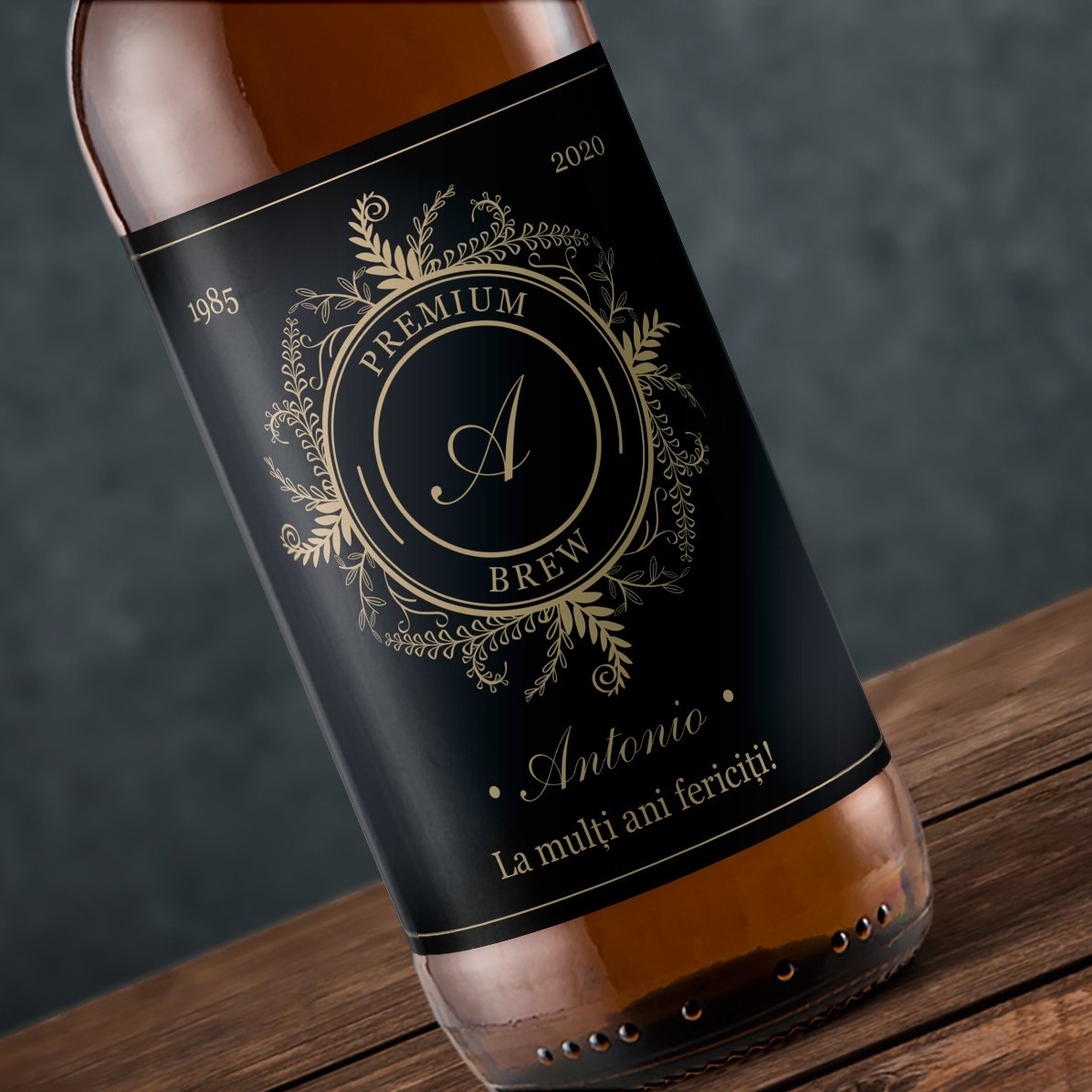 Birra personalizzata con monogramma e testo - Floral elegance