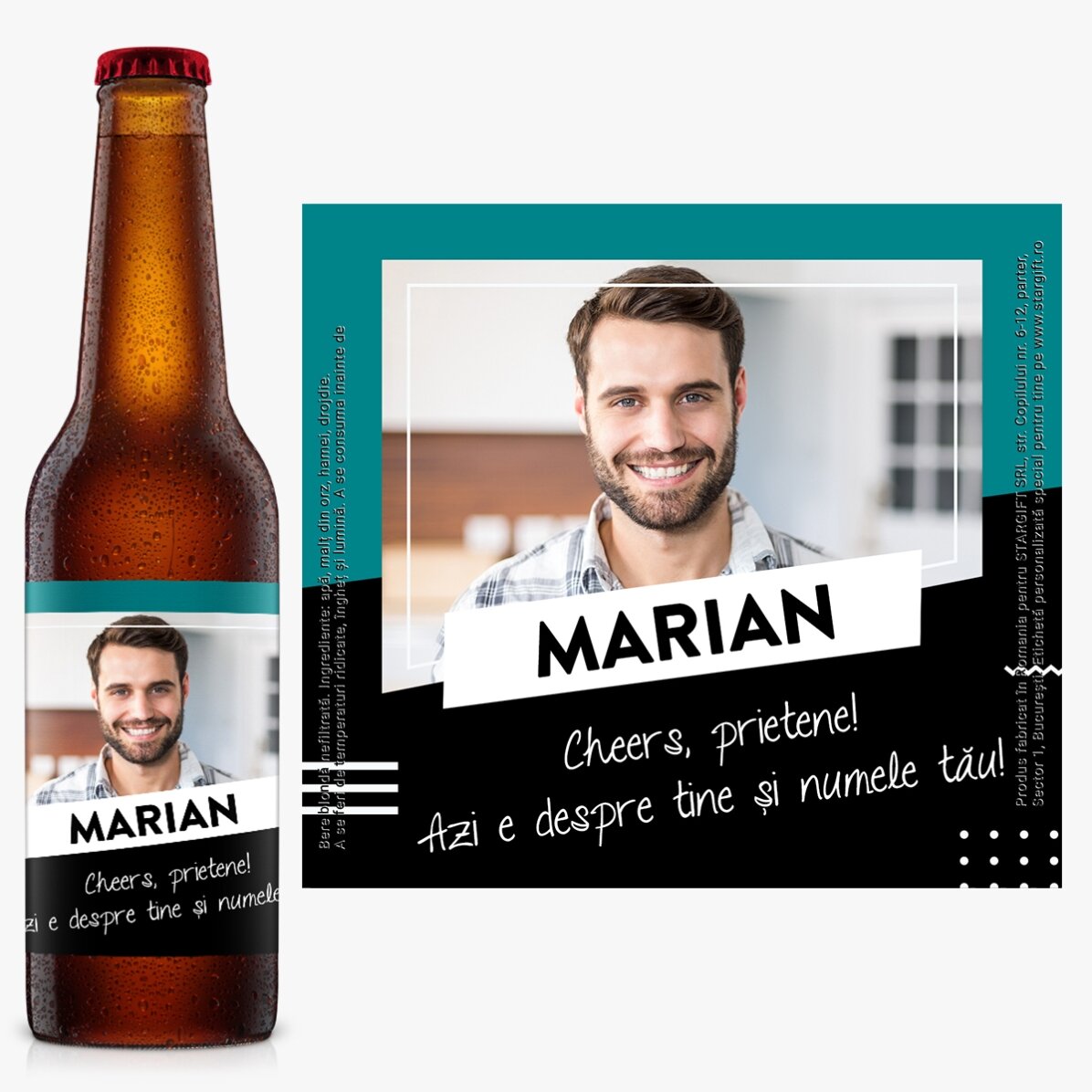 Birra personalizzata con foto e testo - Cheers