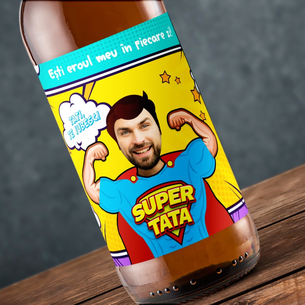 Birra personalizzata con foto e testo - Super papà