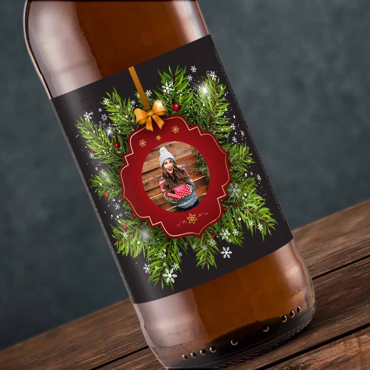 Birra personalizzata con una foto - Auguri di Natale