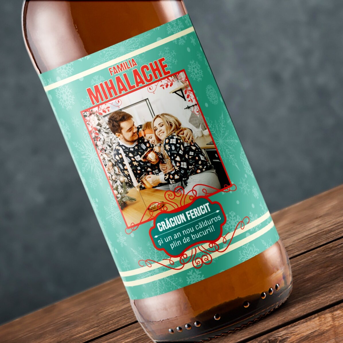 Birra personalizzata con foto e testo - Vintage Christmas