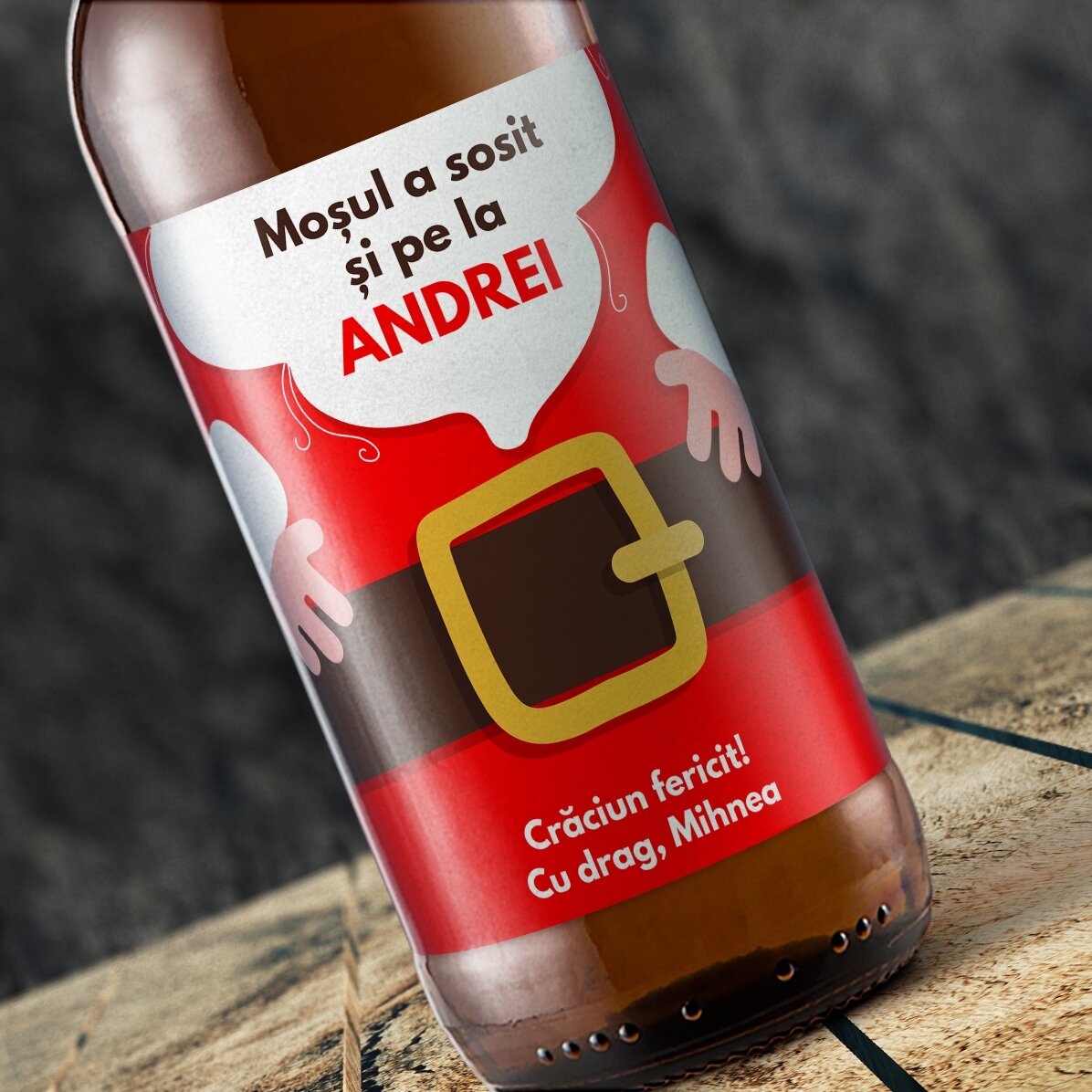 Birra personalizzata con scritta - È arrivato Babbo Natale