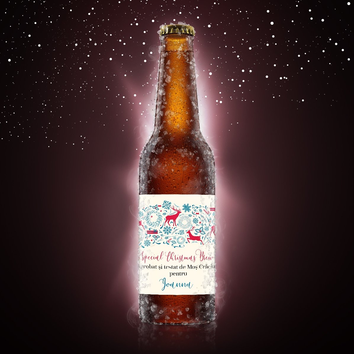 Birra personalizzata con scritta - Renna