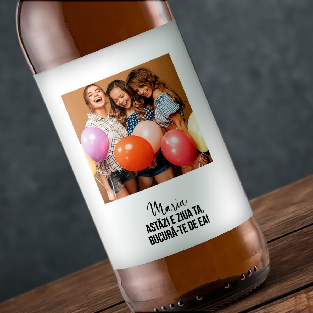 Birra personalizzata con una frase e una foto - Felicità