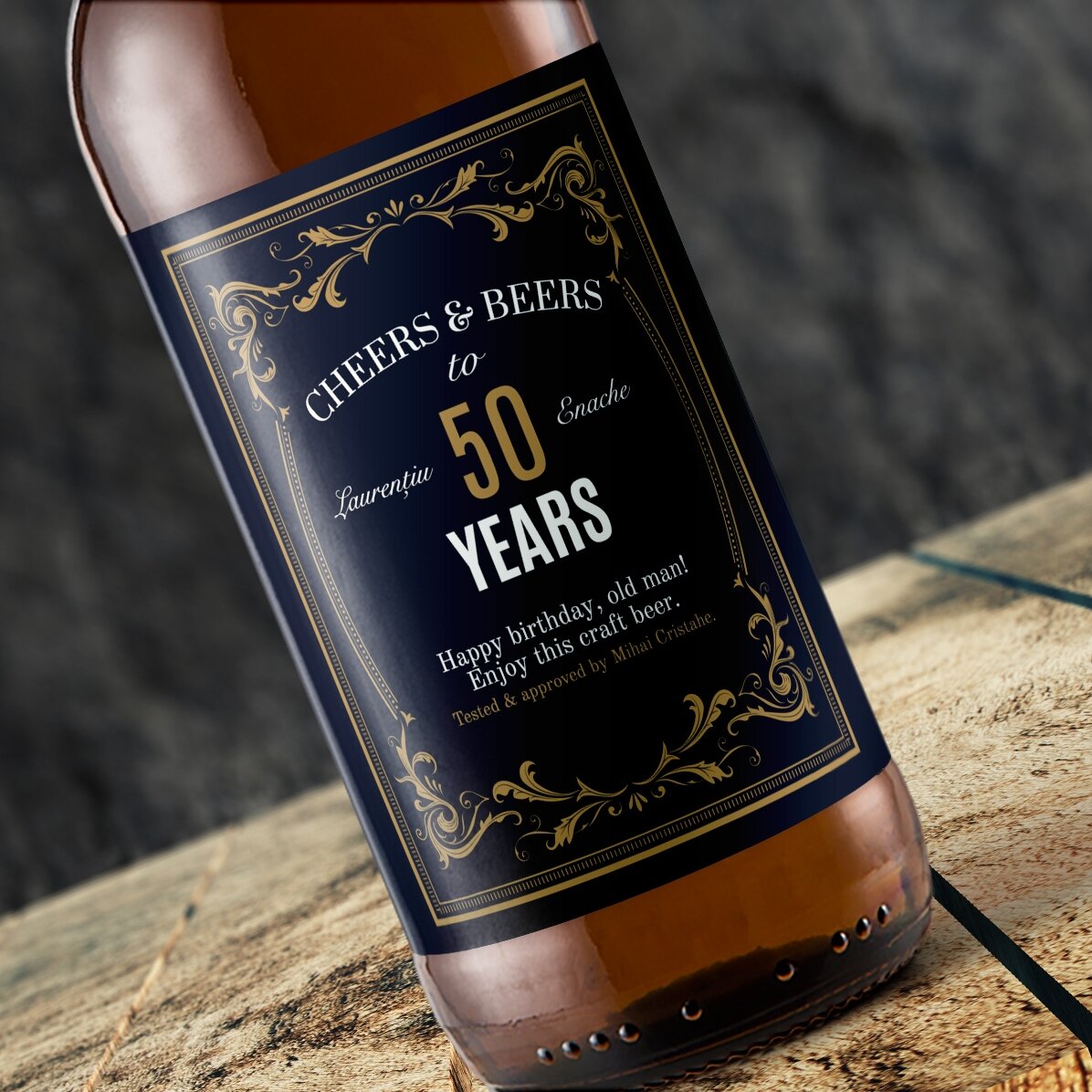 Birra personalizzata con scritta - Vintage 50