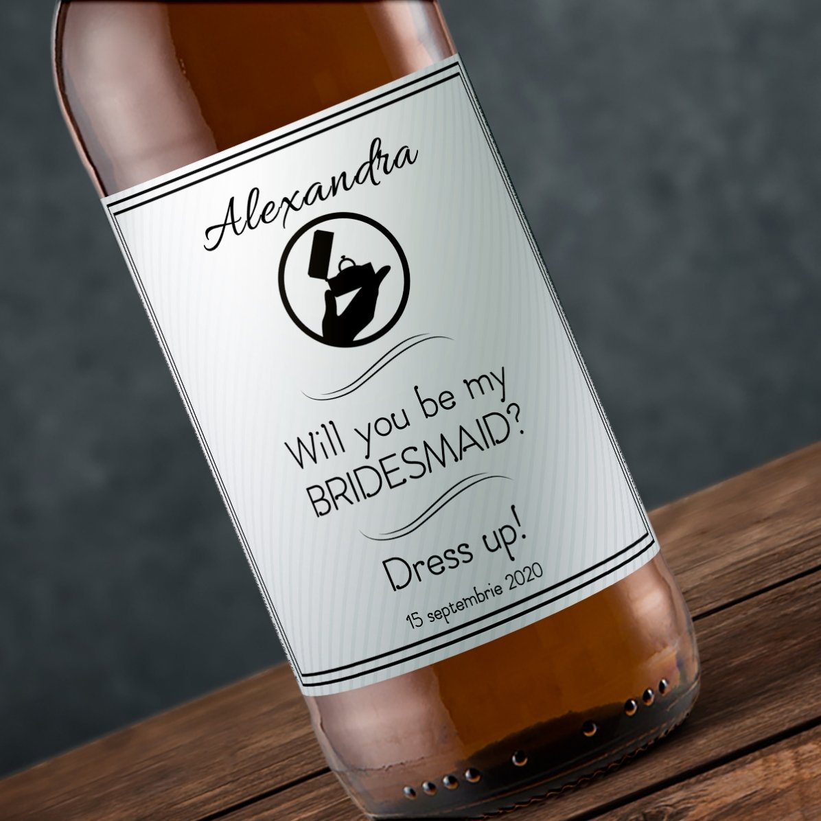 Birra personalizzata con scritta - "Vuoi essere la mia damigella d