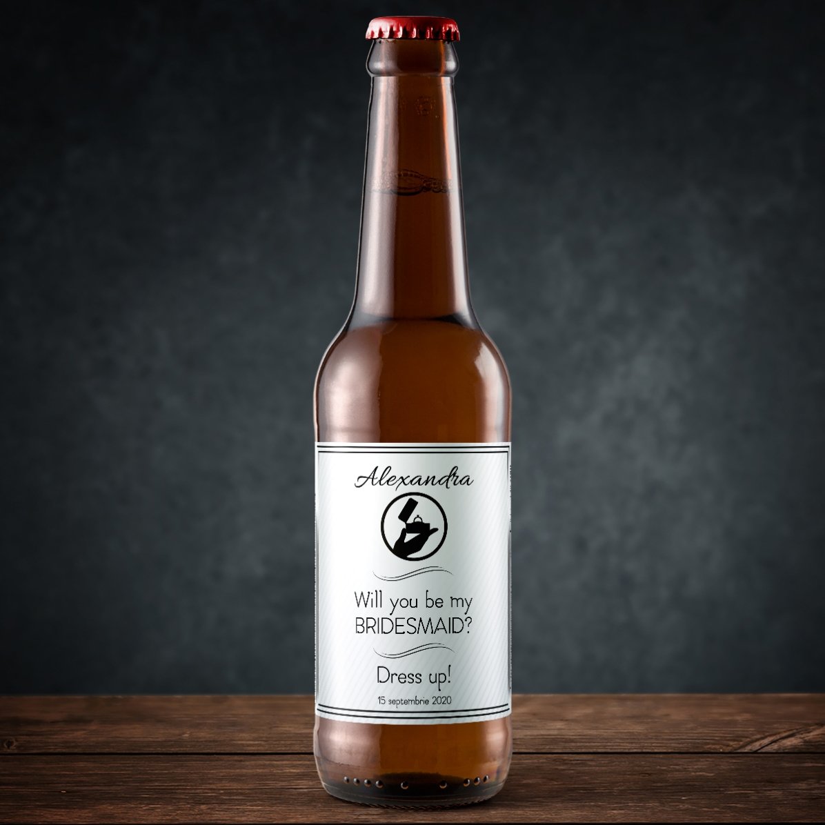 Birra personalizzata con scritta - "Vuoi essere la mia damigella d