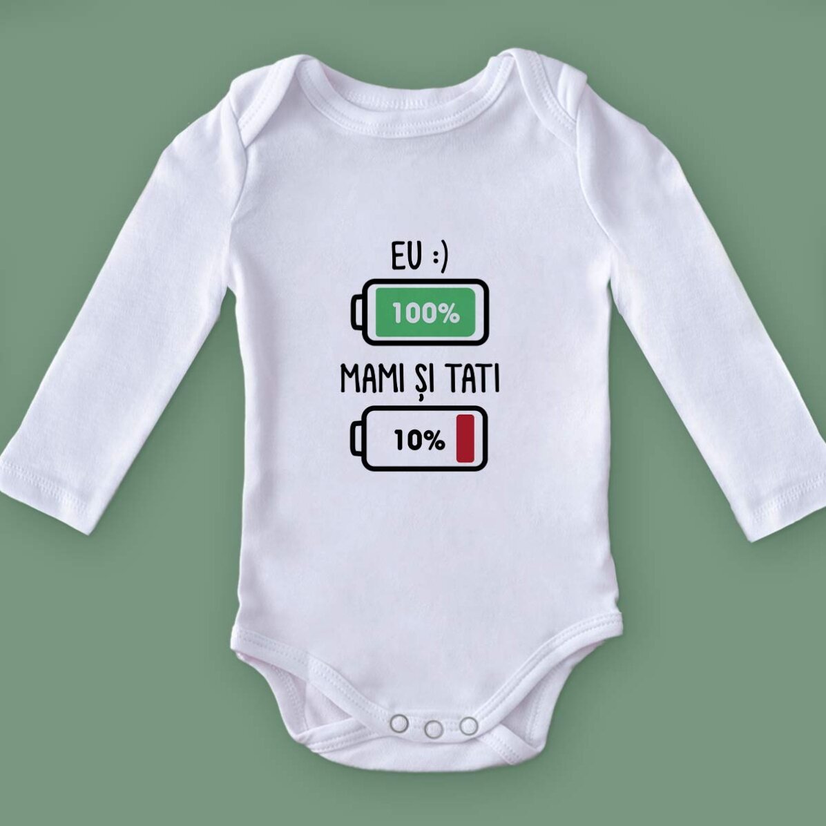Body per bambini personalizzato con messaggio - Batteria