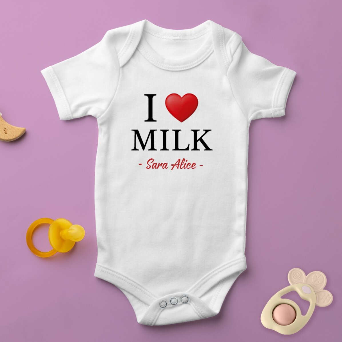 Body personalizzato per bambini con la scritta "I love"