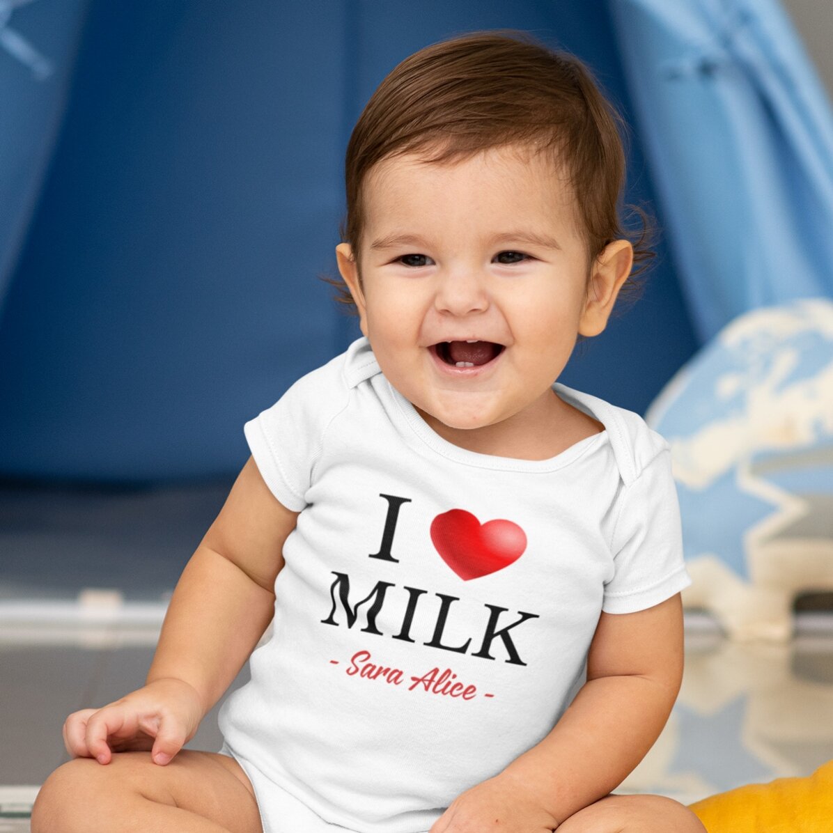 Body personalizzato per bambini con la scritta "I love"
