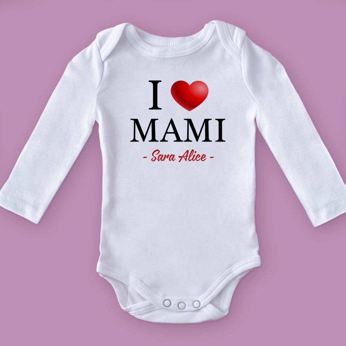 Body personalizzato per bambini con la scritta "I love"