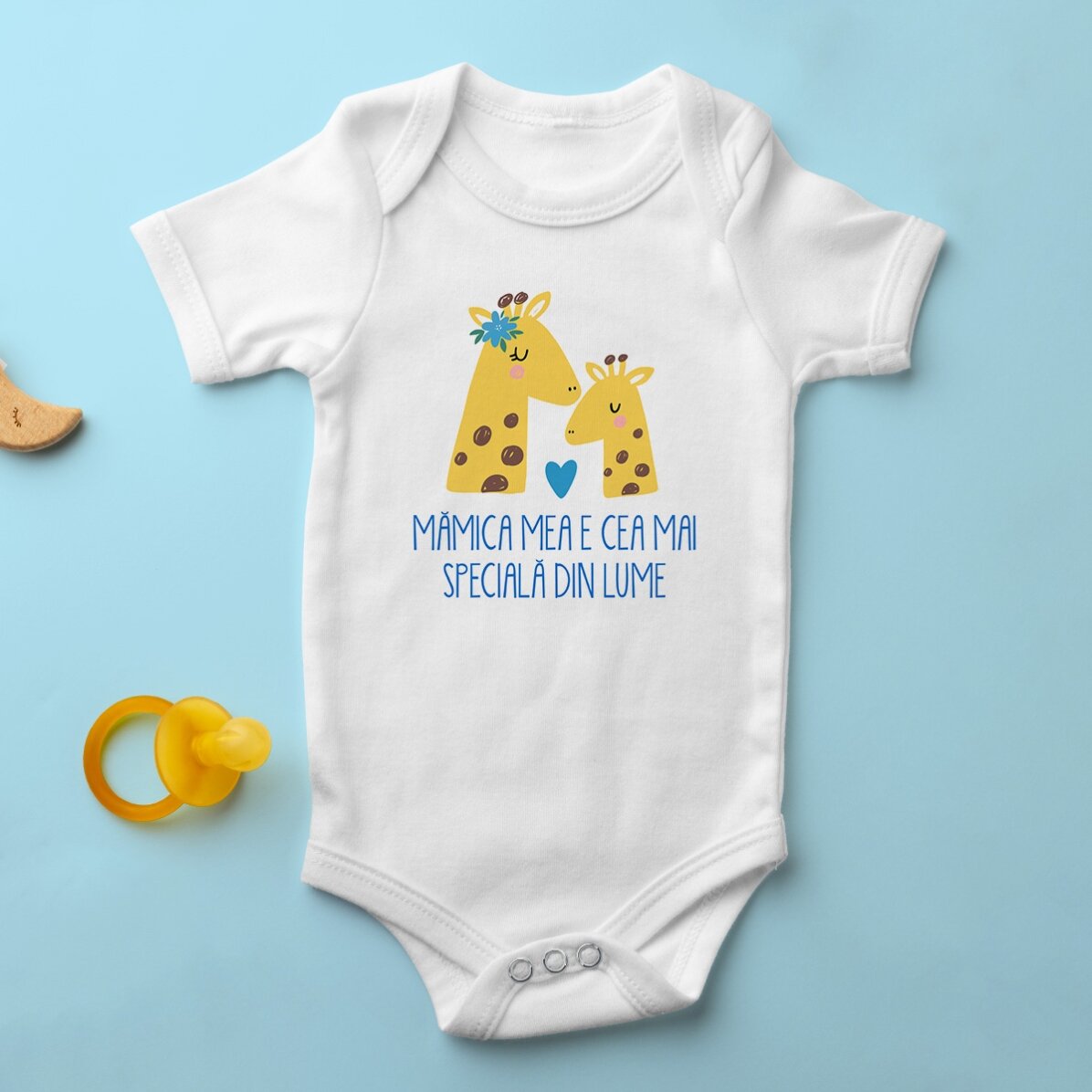 Body per bambini personalizzato con un messaggio per le mamme