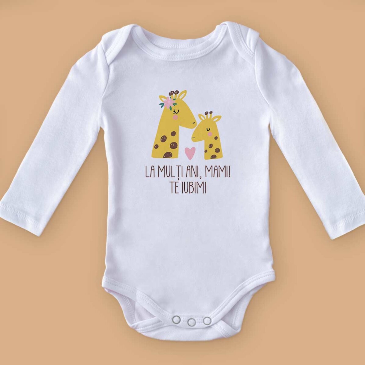 Body per bambini personalizzato con un messaggio per le mamme