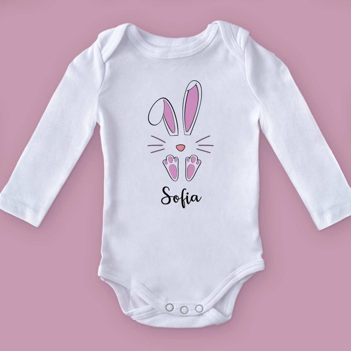 Body per bambini personalizzato con nome - Coniglietto di Pasqua