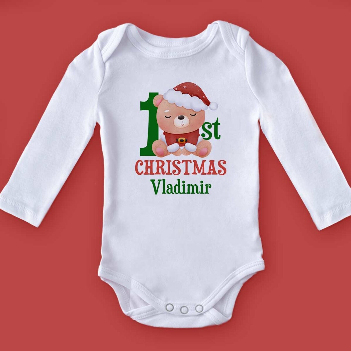 Body per bambini personalizzato con scritta - Il primo Natale