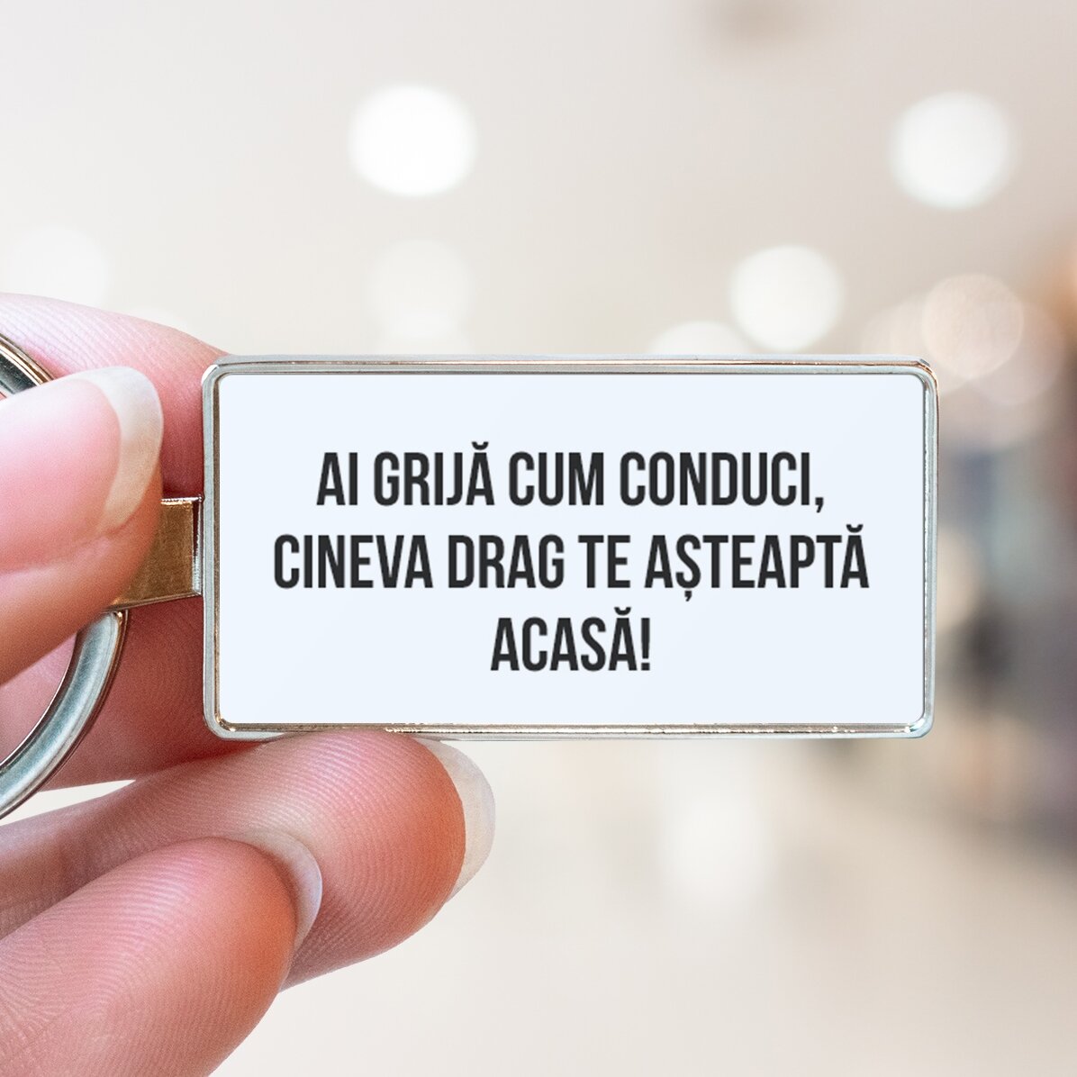 Portachiavi personalizzato con due foto e una scritta