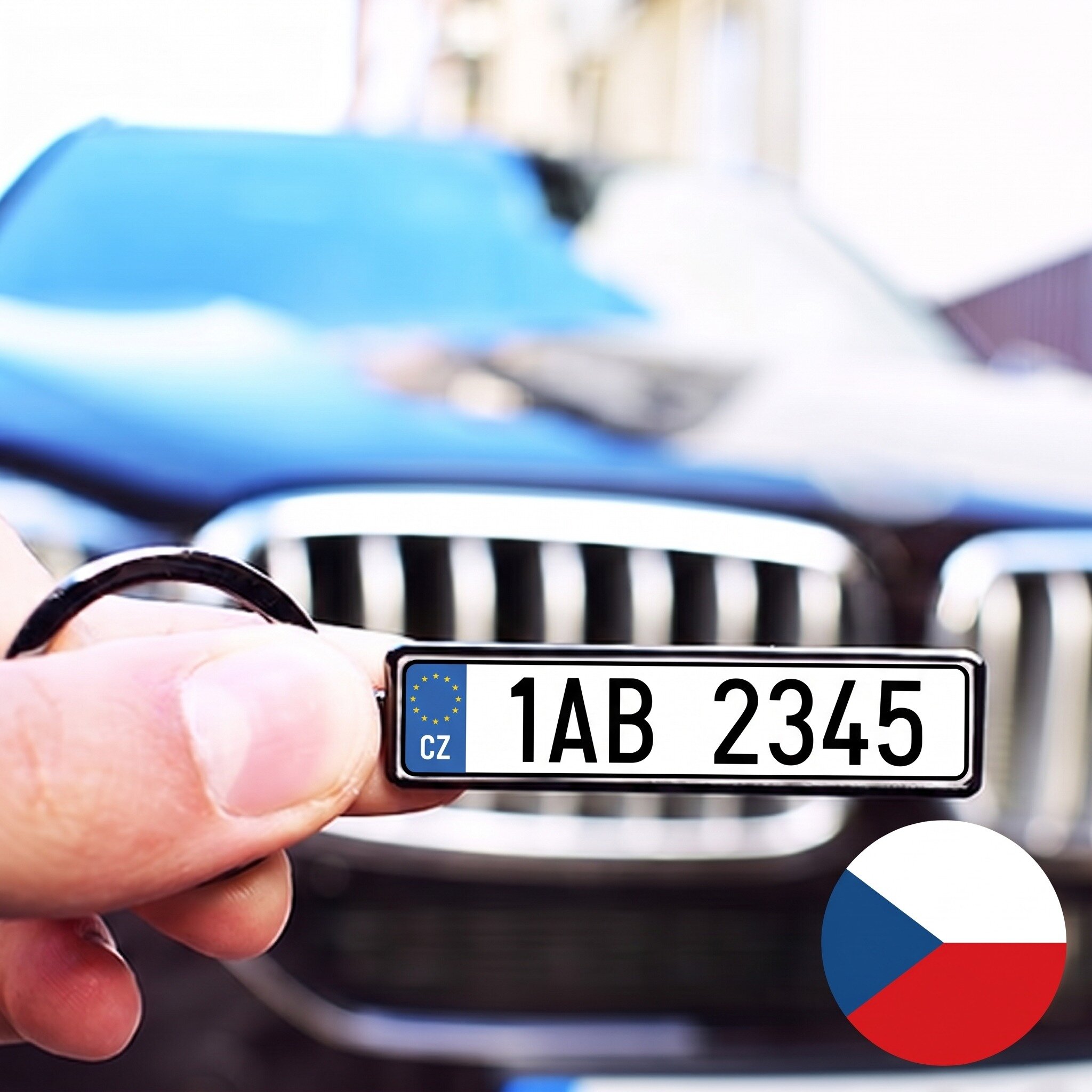Portachiavi personalizzato con numero di targa ceco