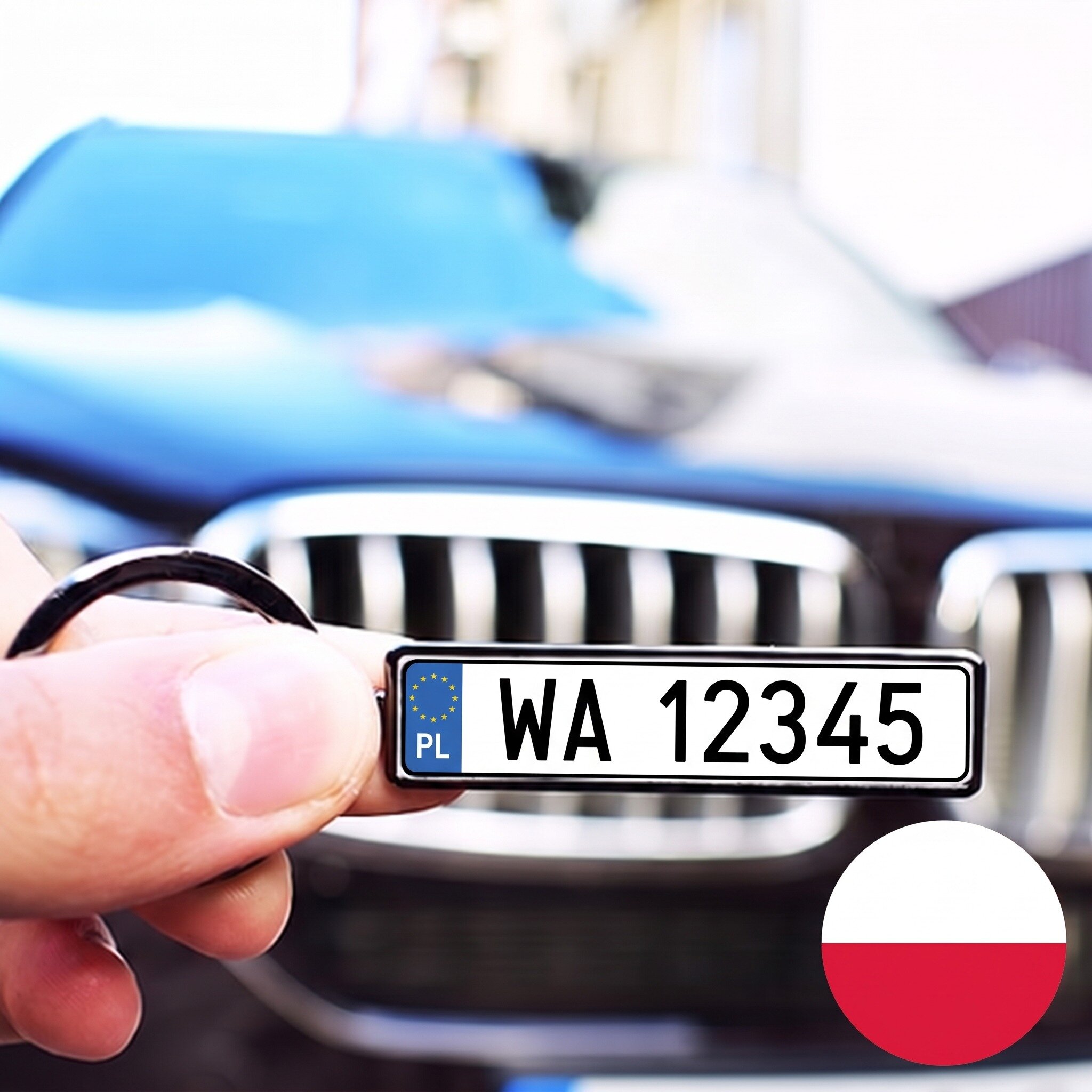 Portachiavi personalizzato con numero di targa polacco