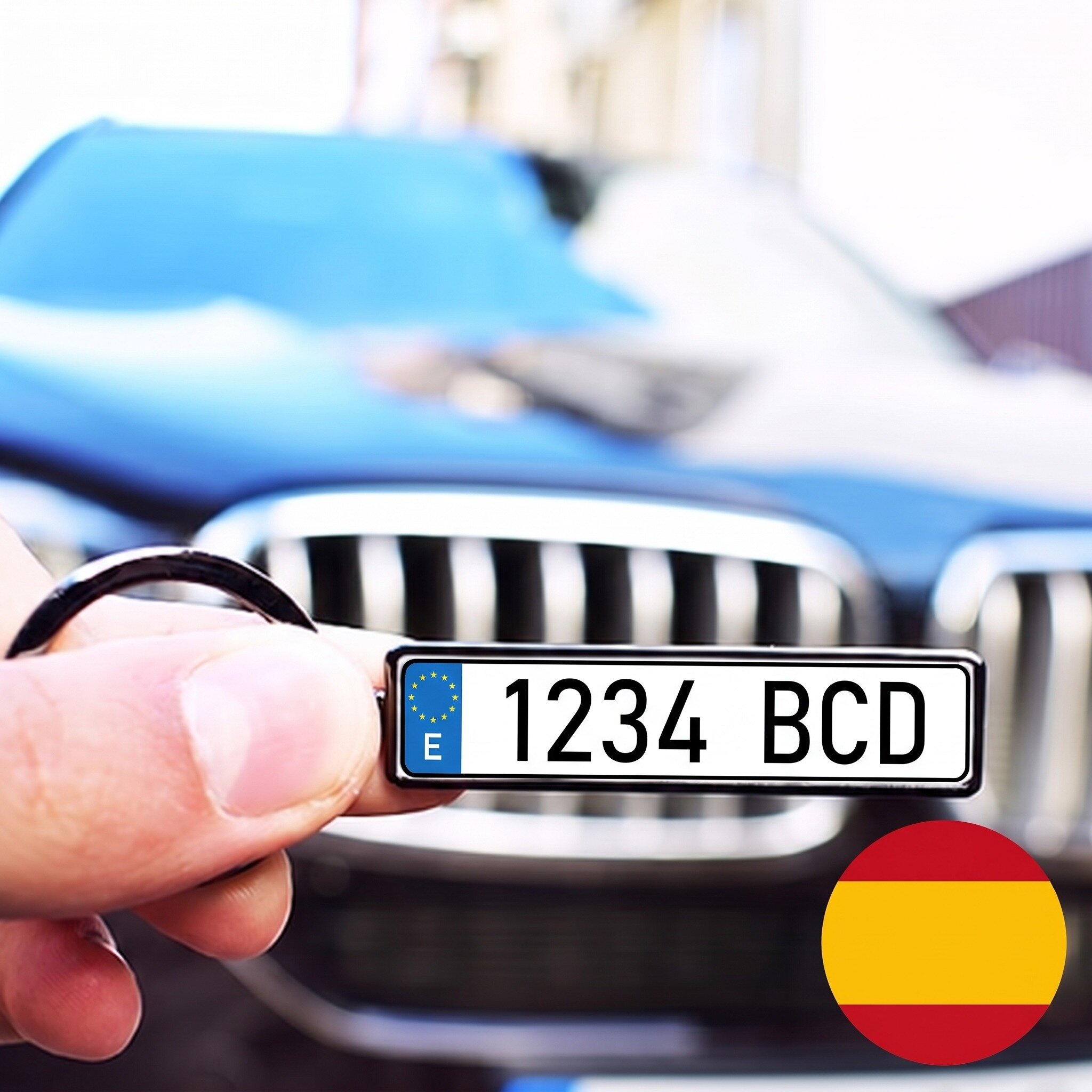 Portachiavi personalizzato con numero di targa spagnolo