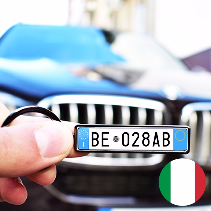 Portachiavi personalizzato con numero di targa italiano