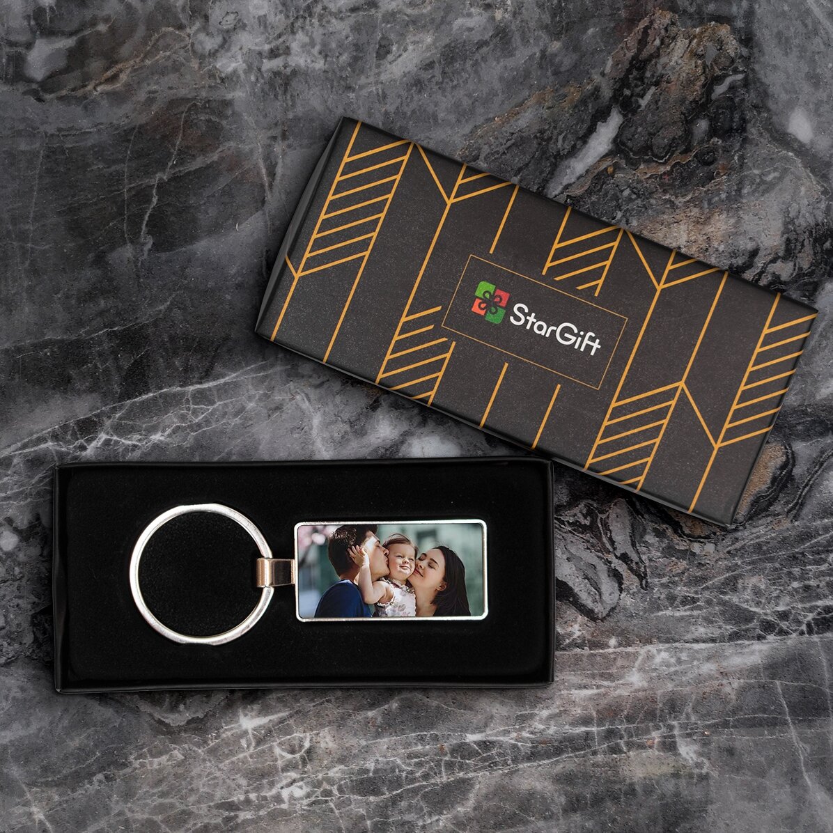 Portachiavi personalizzato con foto e messaggio