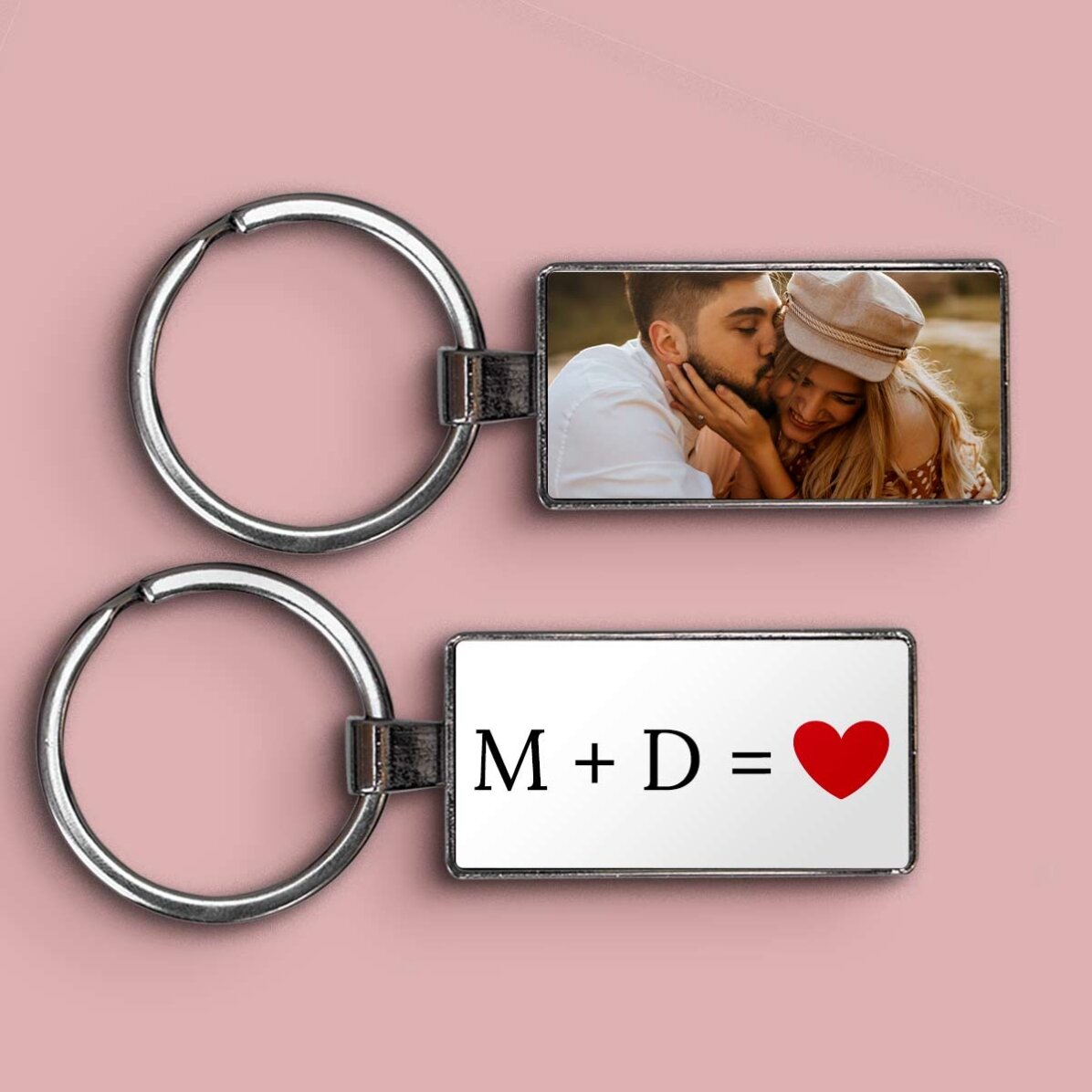 Portachiavi personalizzato con foto e testo - Love
