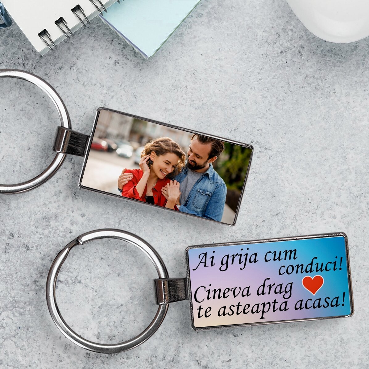 Portachiavi personalizzato con foto e testo