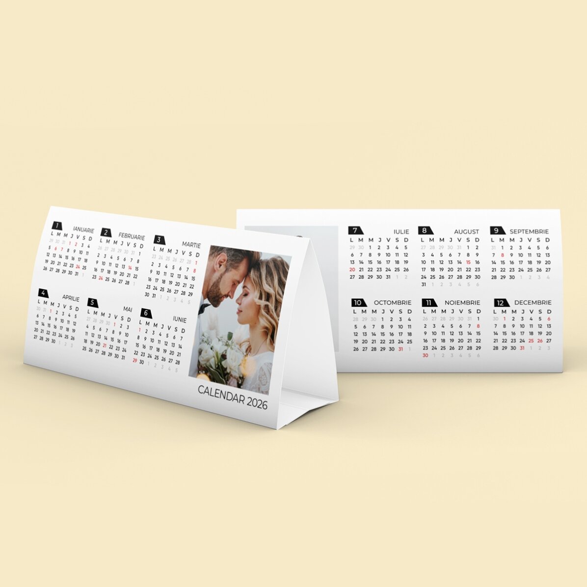 Calendario da scrivania 2026 personalizzato con 2 foto