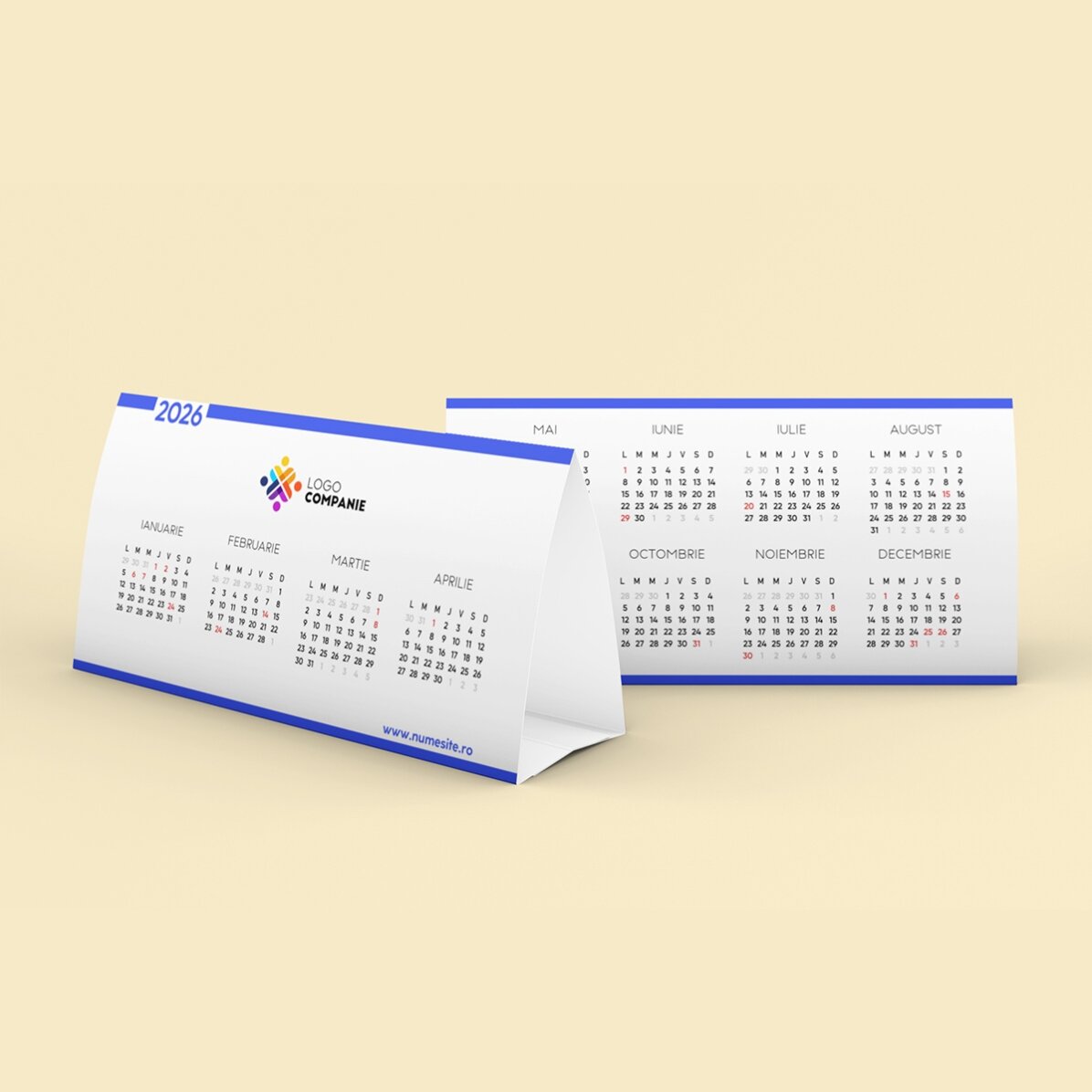 Calendario da scrivania personalizzato con logo e messaggio
