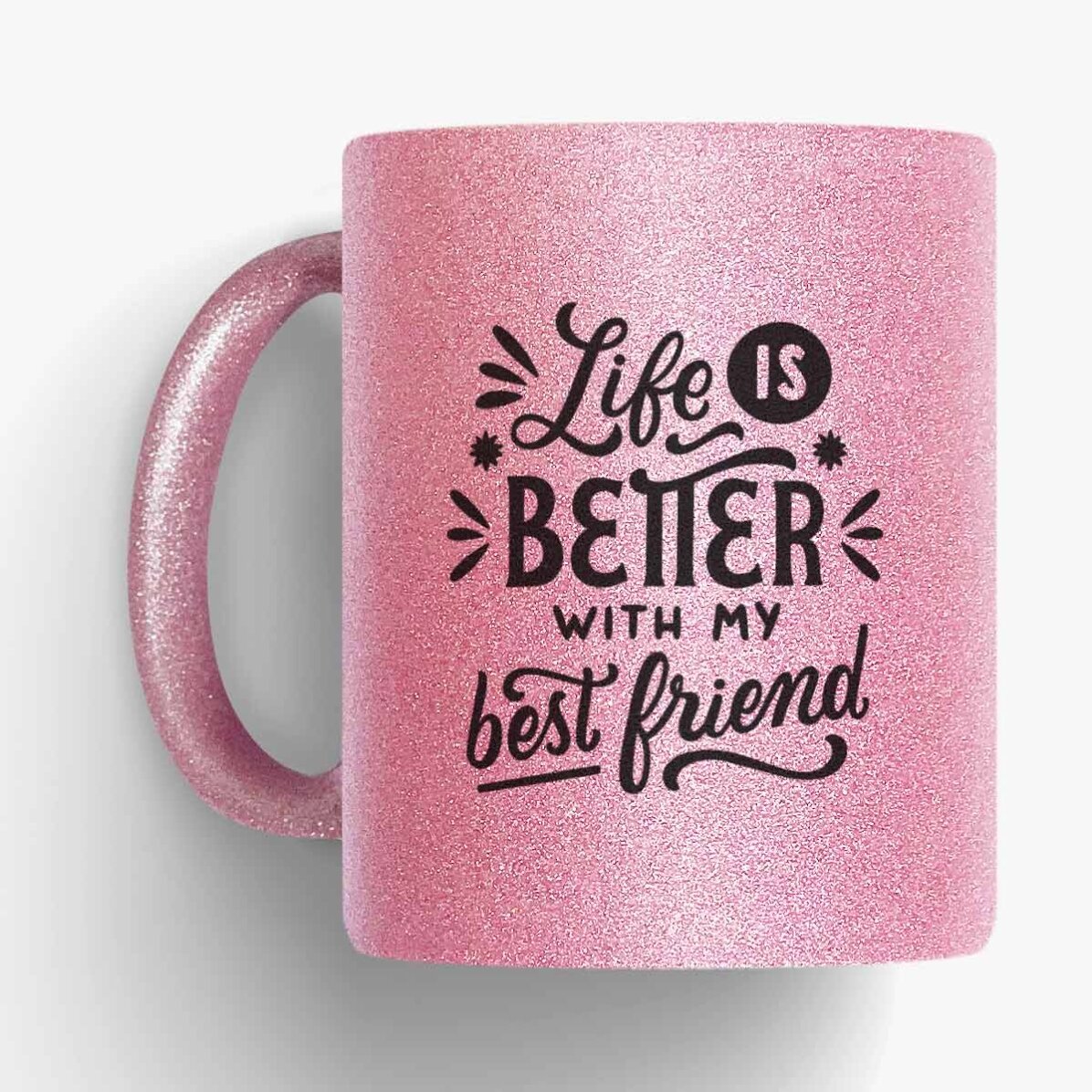 Tazza con glitter personalizzata con nome - migliore amica