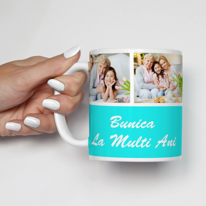Tazza personalizzata con 3 foto e un messaggio