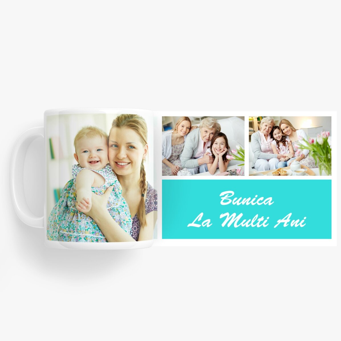 Tazza personalizzata con 3 foto e un messaggio