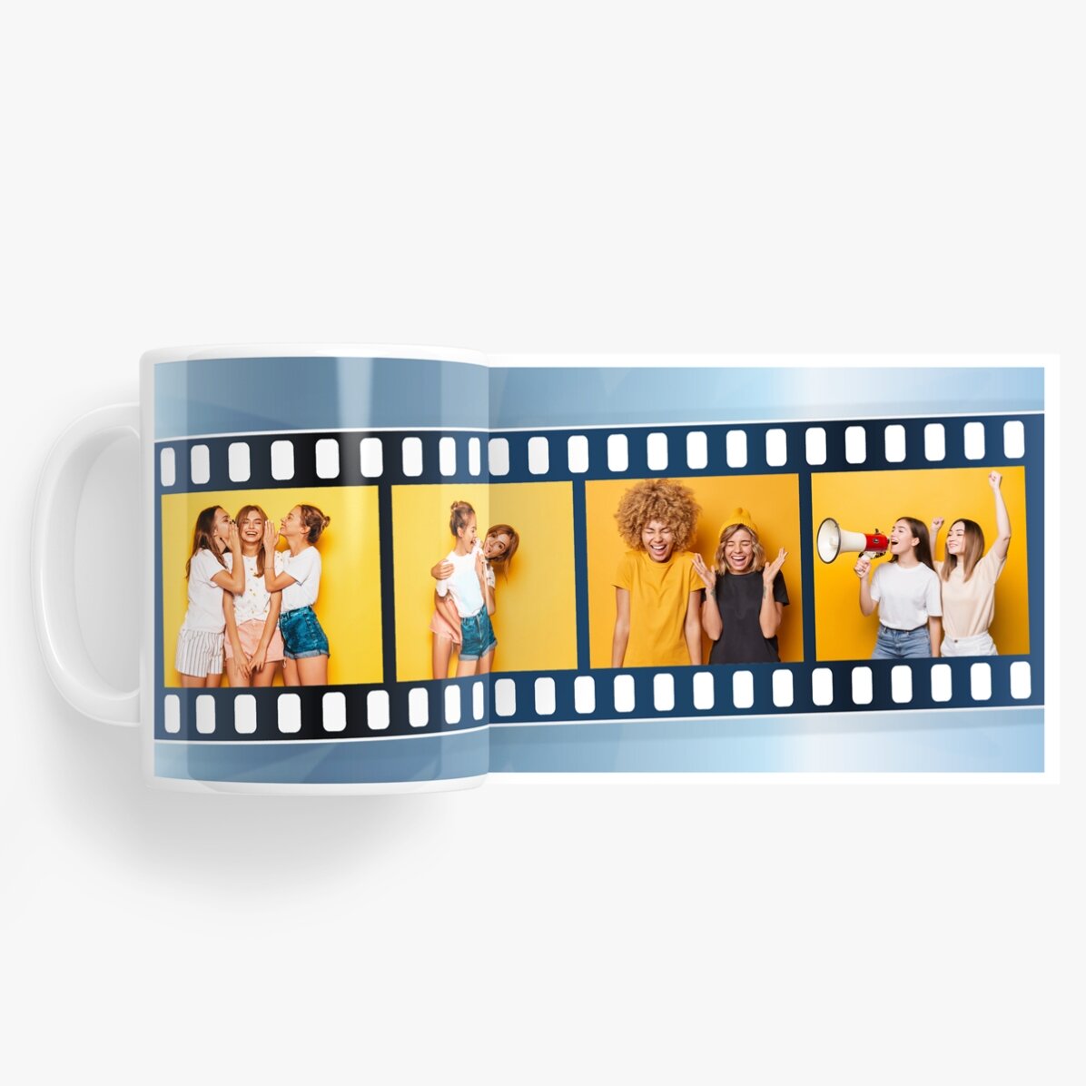 Tazza personalizzata con 4 foto in formato rullino