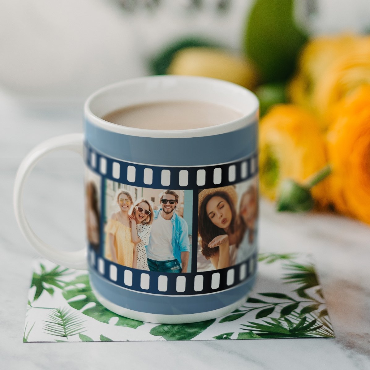 Tazza personalizzata con 4 foto in formato rullino