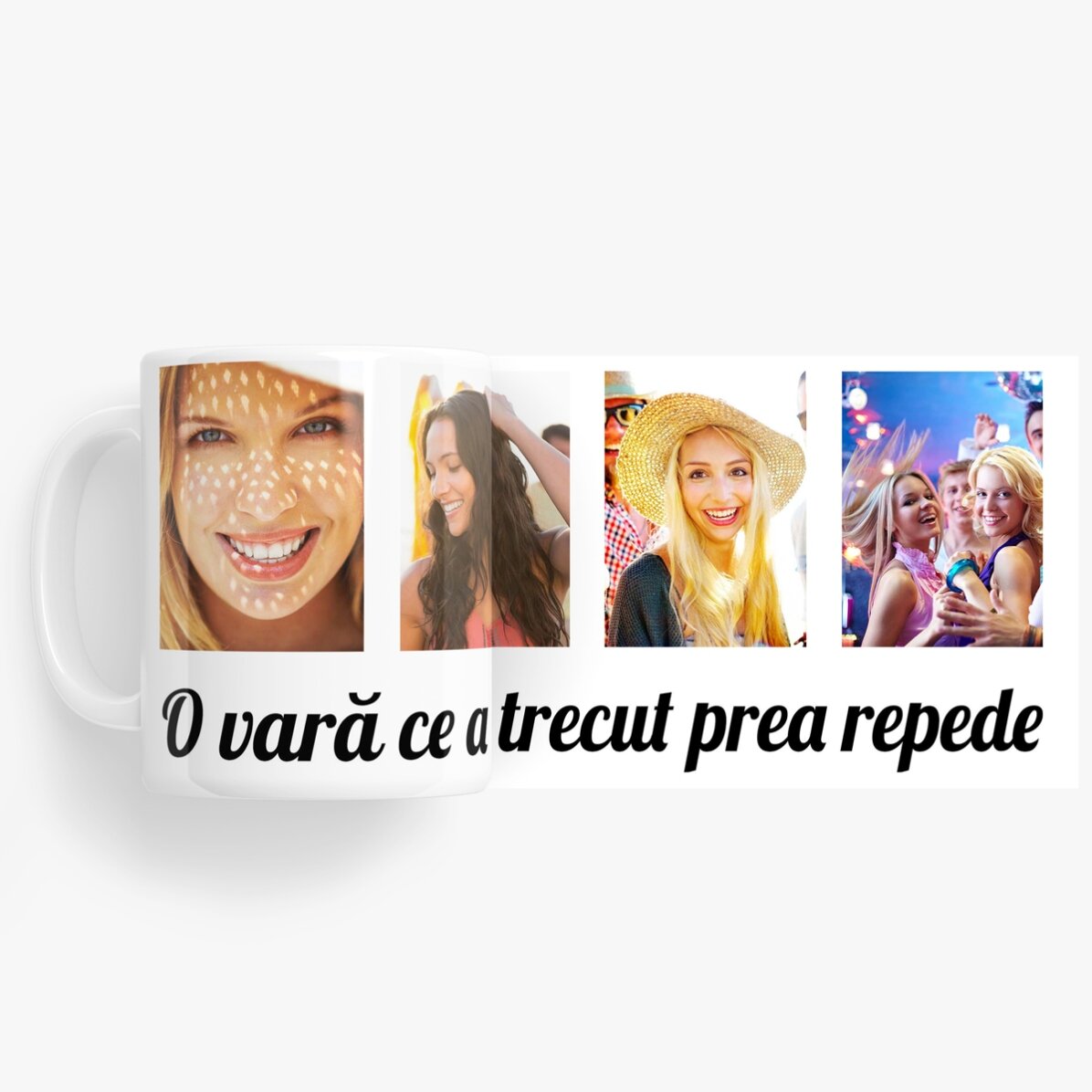 Tazza personalizzata con 4 foto e un messaggio