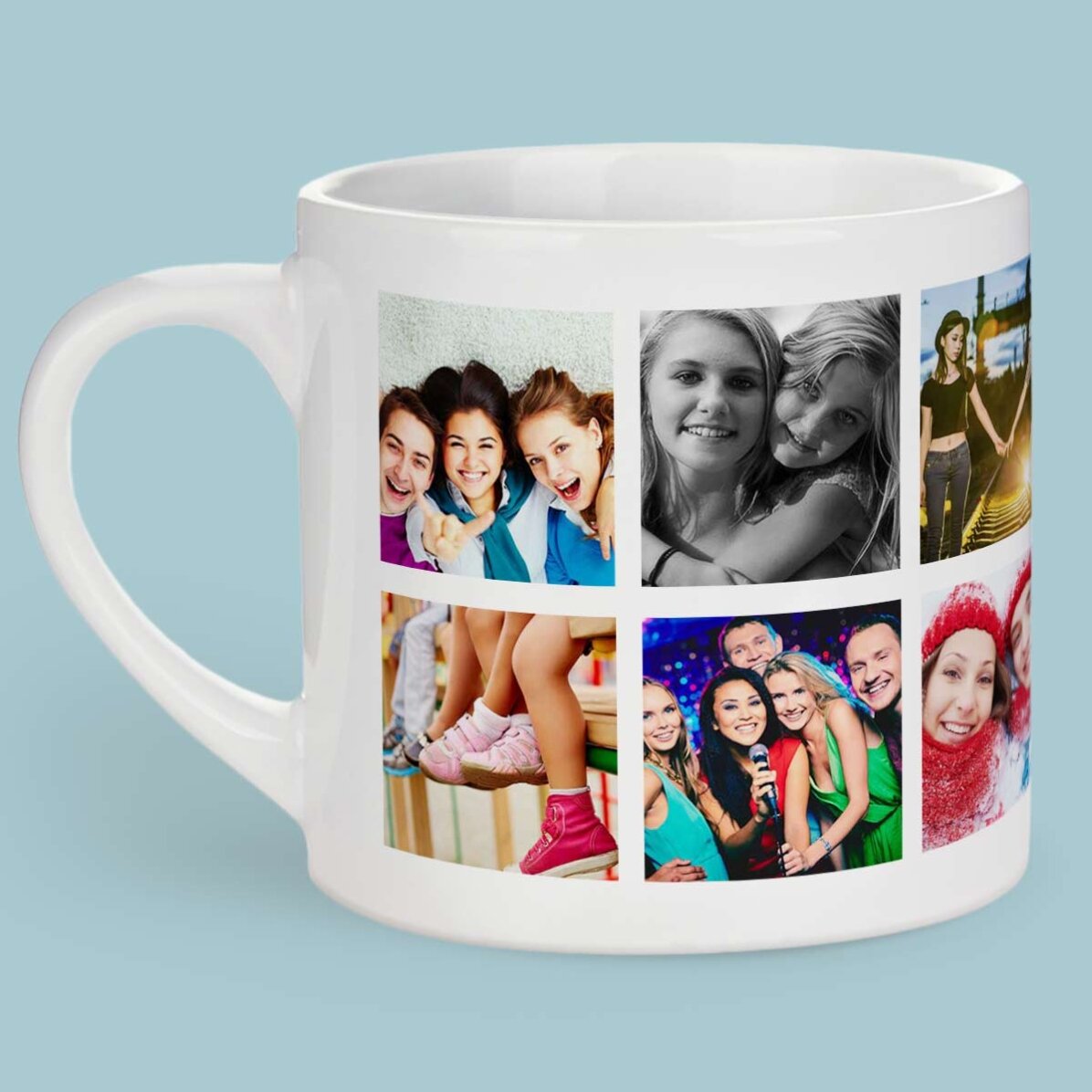 Tazza da caffè personalizzata con 12 foto