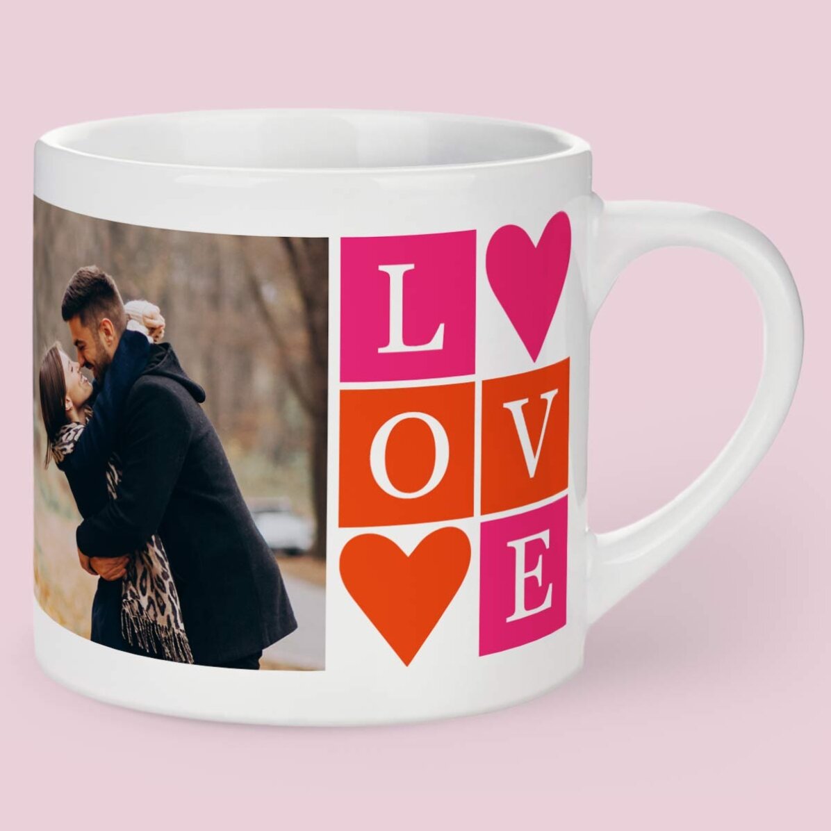 Tazza da caffè personalizzata con 2 foto - LOVE