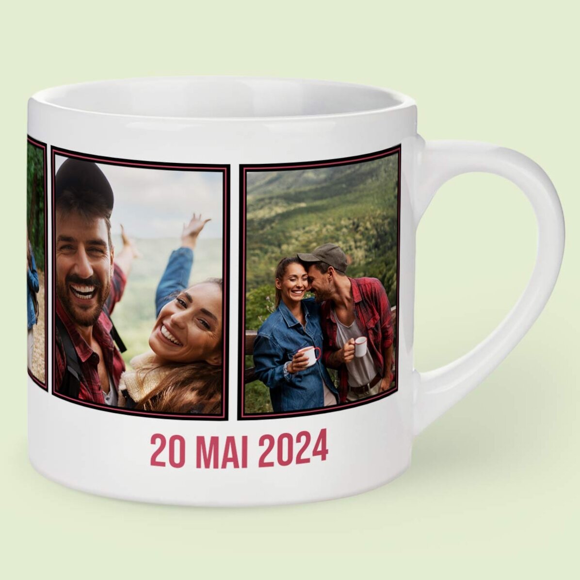 Tazza da caffè personalizzata con 5 foto e testo - Ricordi