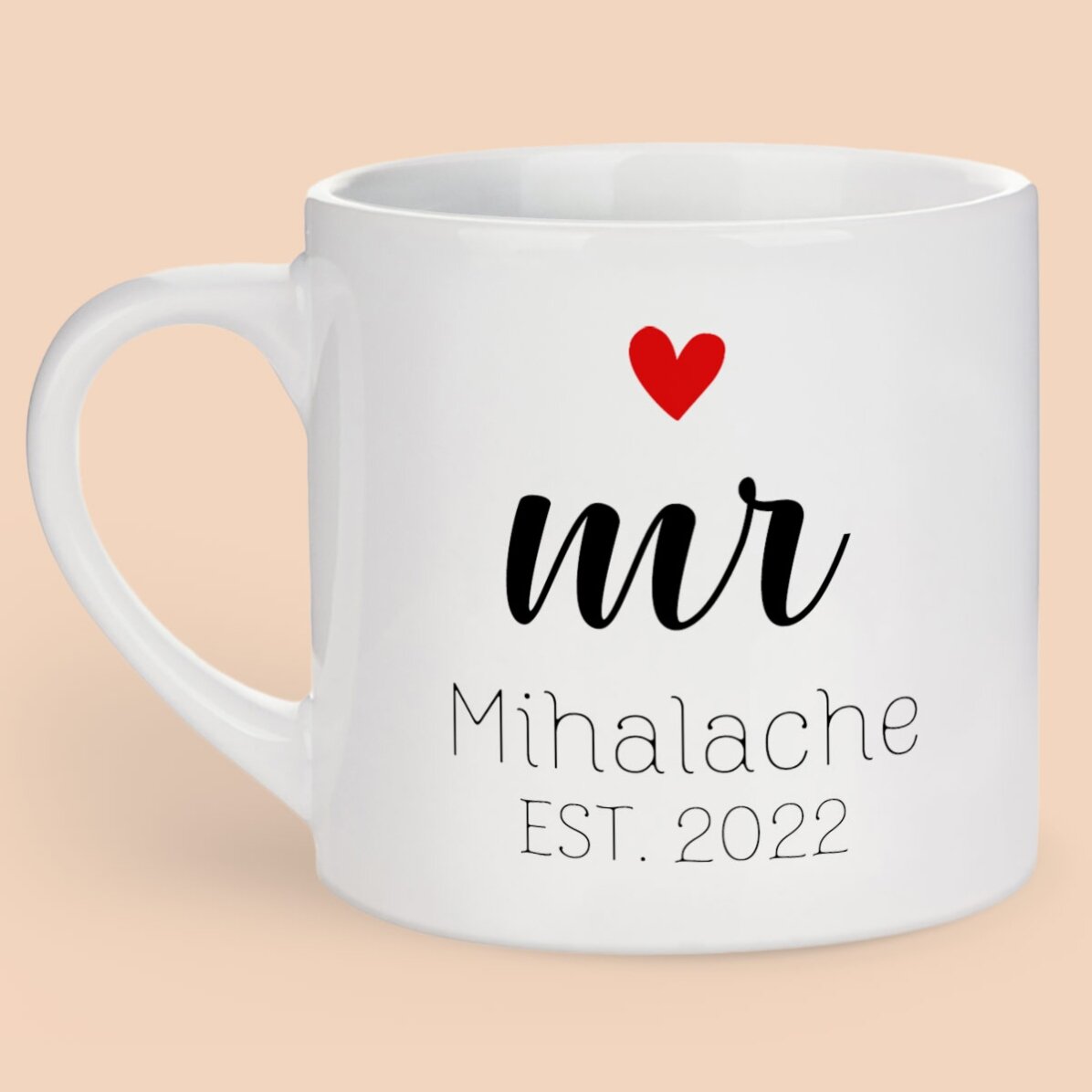 Tazza da caffè personalizzata con messaggio - Mrs & Mr