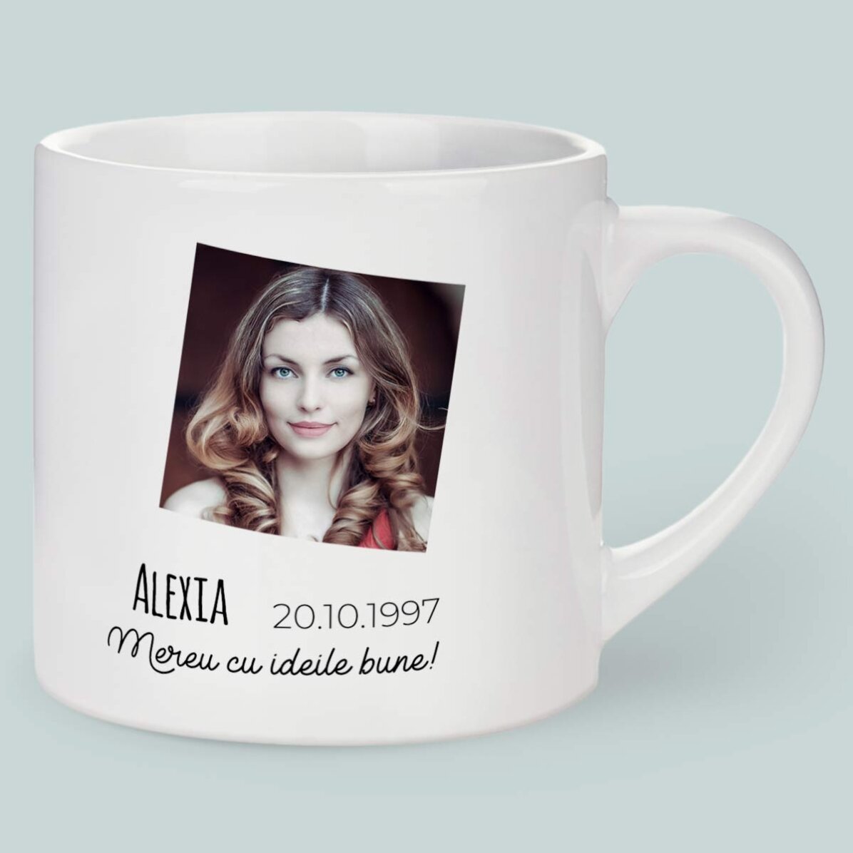 Personalised espresso cup with photo and text - Libra Zodiac Sign