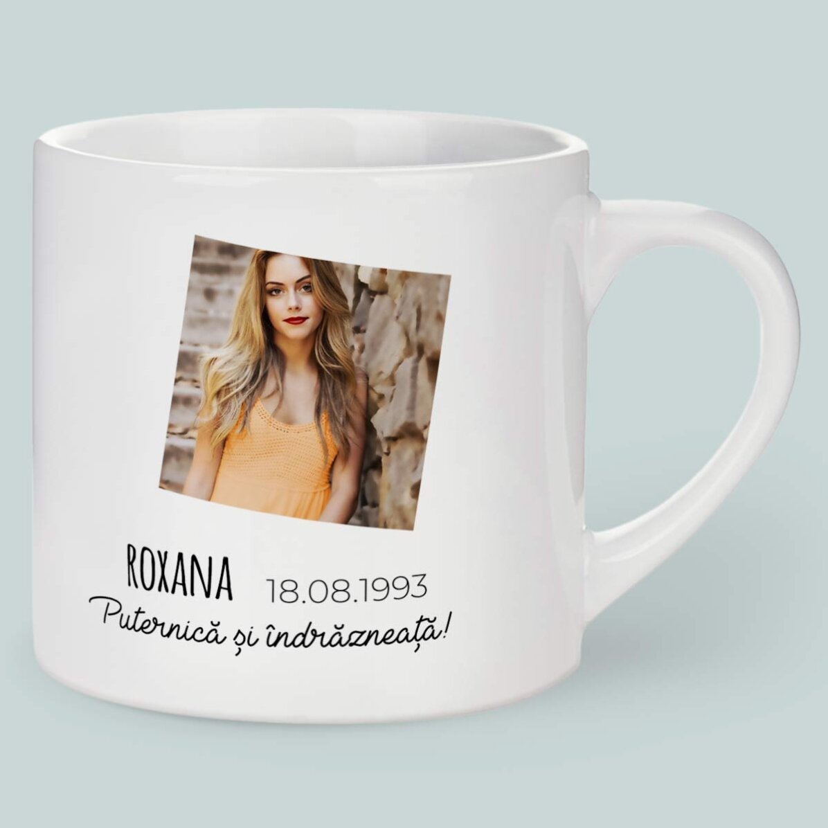 Personalised espresso cup with photo and text - Leo zodiac sign